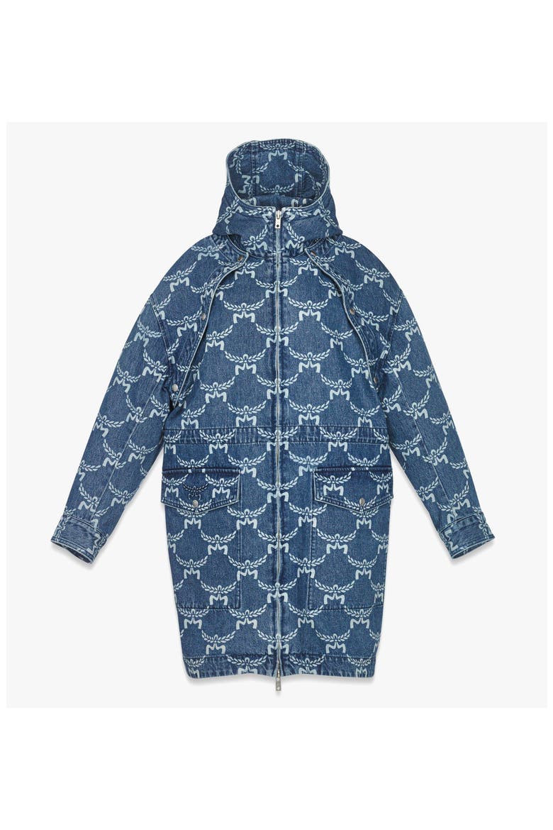 Lauretos Monogram 2-in-1 Denim Parka, Main, color, Indigo