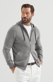 Brunello Cucinelli Cashmere sweatshirt-style cardigan with hood