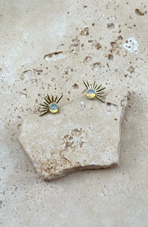 Adornia 14k Gold Plated Opal Sunrise Earrings In Gold