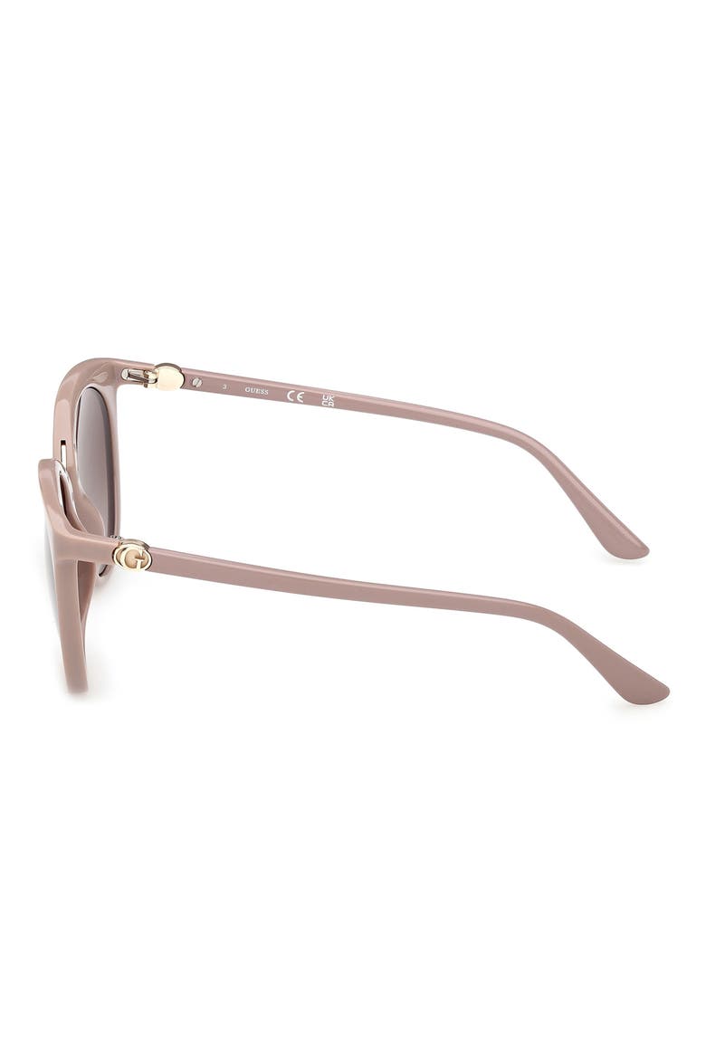 Round Sunglasses, Alternate, color, SHINY BEIGE / GRADIENT BROWN
