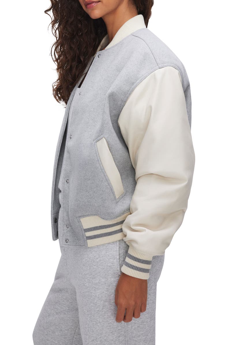 Good American Varsity Bomber Jacket, Alternate, color,