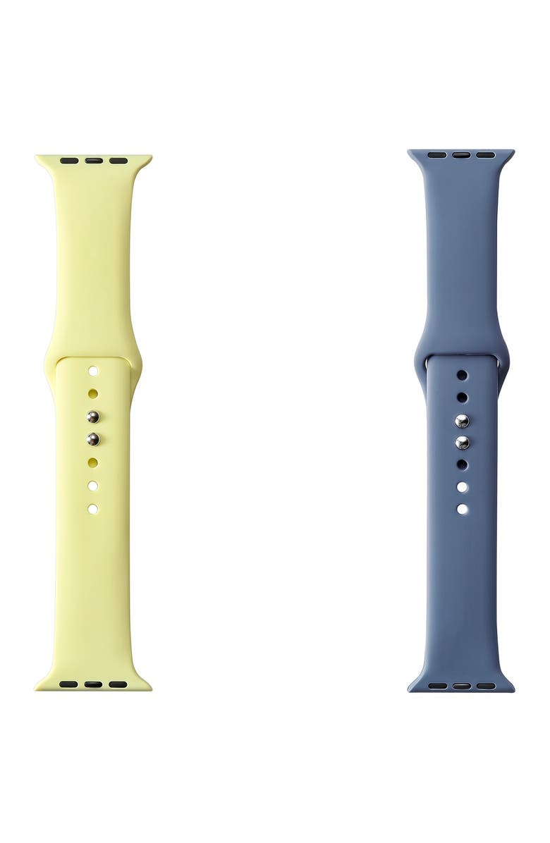 The Posh Tech Yellow/Atlantic Blue Apple Watch Replacement Band - Set of 2 - 42mm/44mm, Alternate, color,