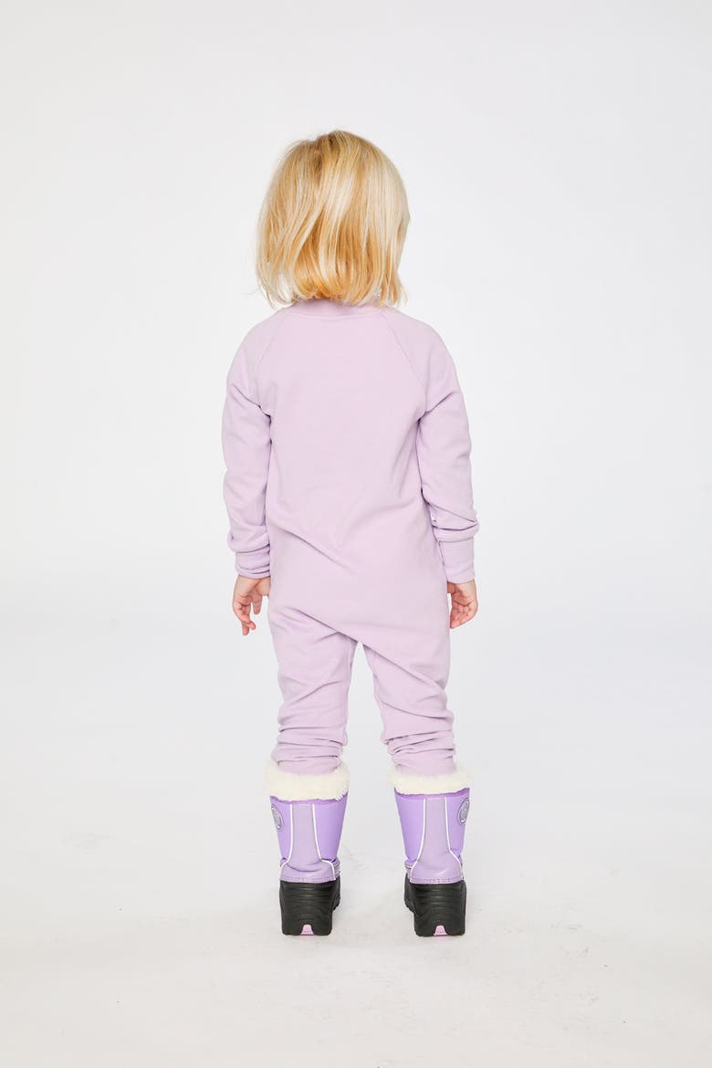 One Piece Asymmetric Zip Brushed Thermal Underwear, Alternate, color, Lavender