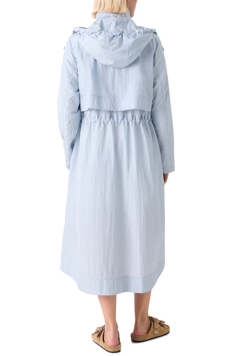 Akris punto Water Repellent Hooded Coat, Alternate, color, Sky Blue