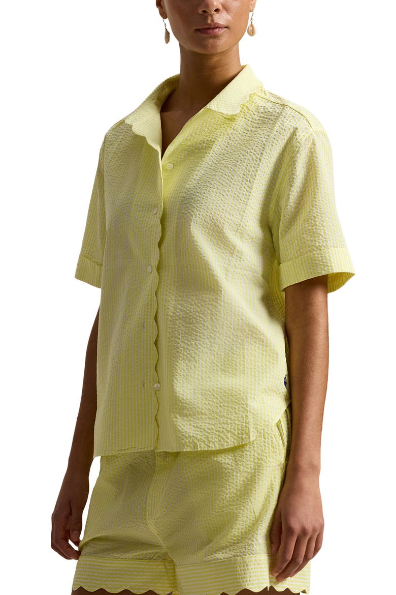 Scallop Short Pajamas, Alternate, color, LEMON VERBINA