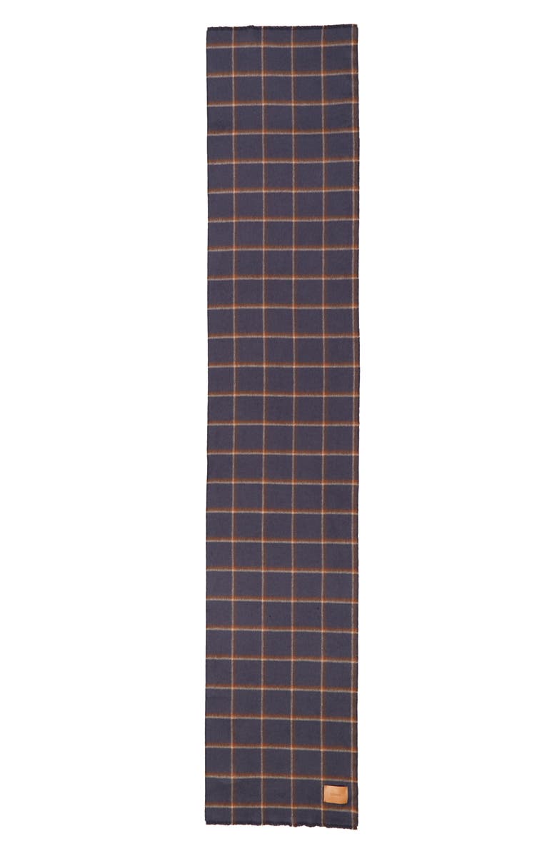 Vince Double Face Windowpane Check Wool & Cashmere Scarf, Alternate, color, Nightstorm
