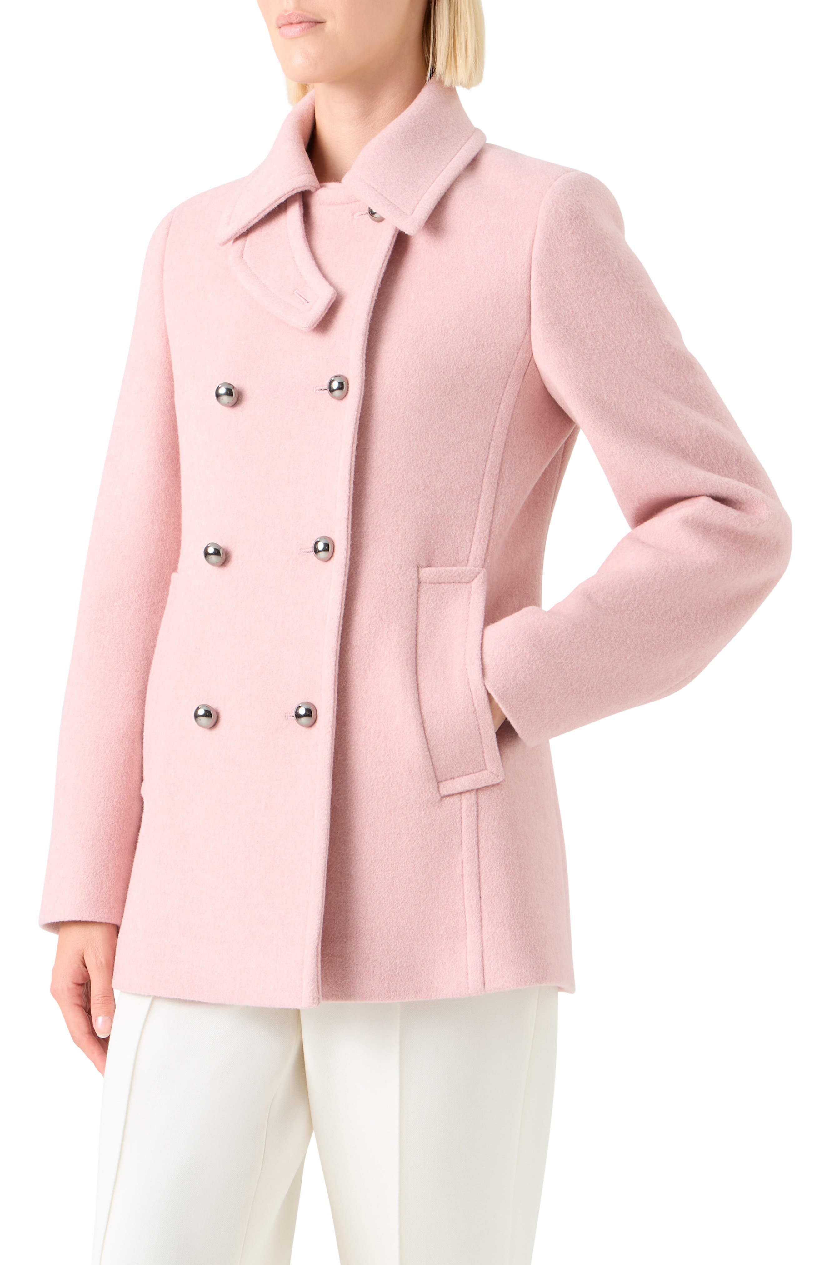 Akris punto Wool Blend Peacoat (Women) | Nordstrom