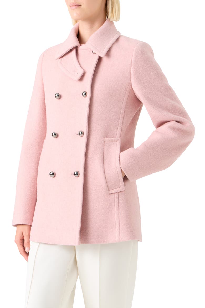 Wool Blend Peacoat, Alternate, color, ROSE