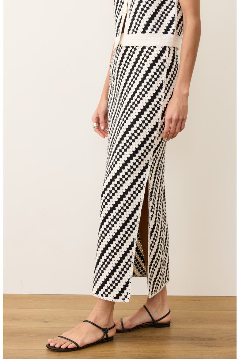 Sands Maxi Sweater Skirt, Alternate, color, BLACK/ CREAM STRIPE