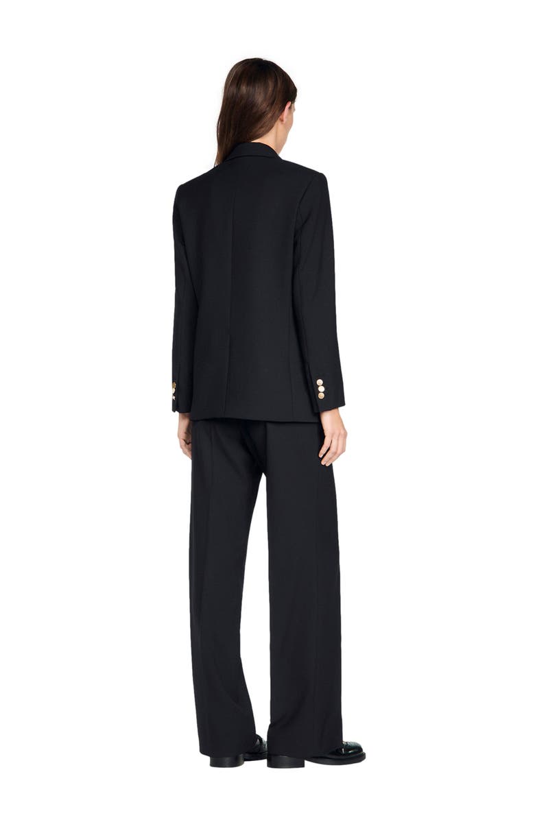 SANDRO Wool slim-fit suit jacket, Alternate, color, Black