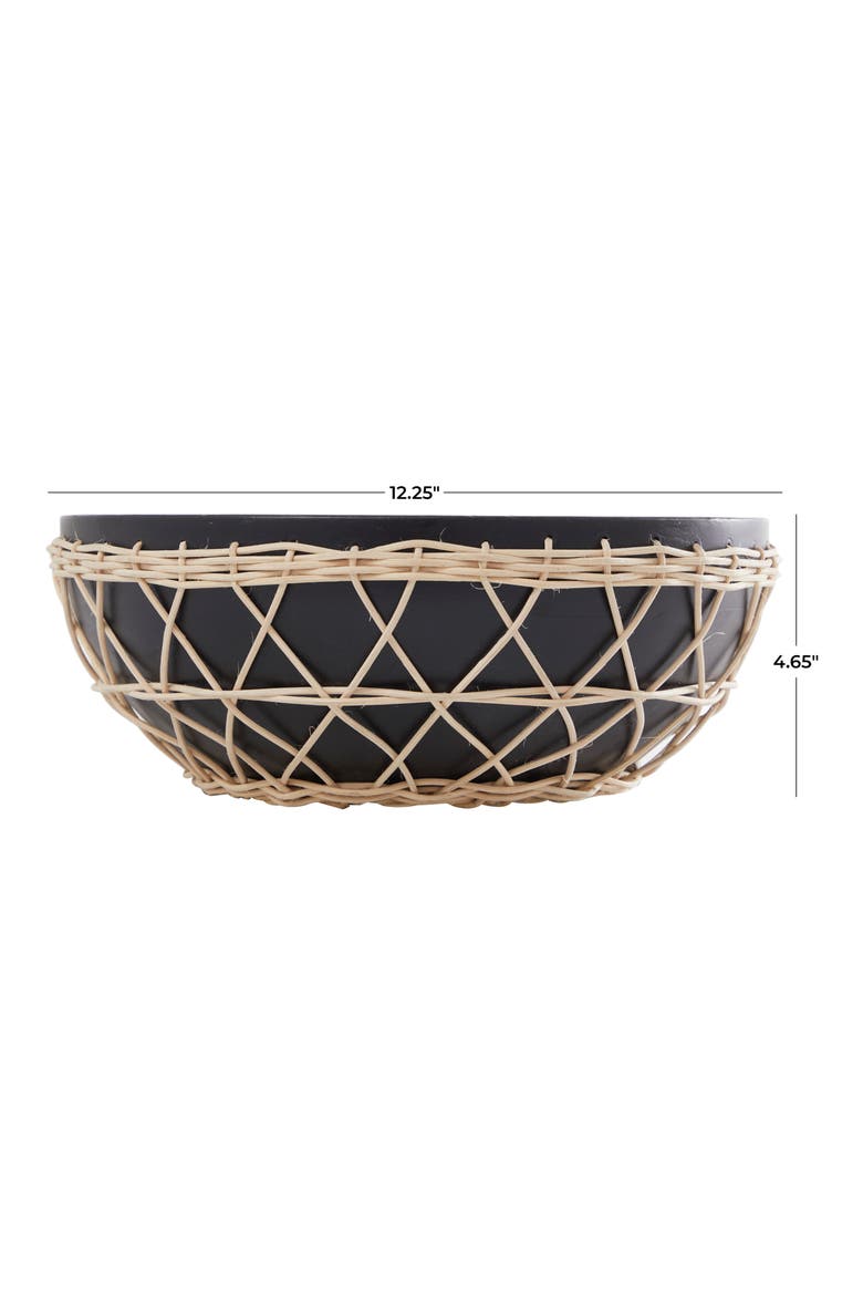 Decorative Wood Bowl, Alternate, color, BLACK