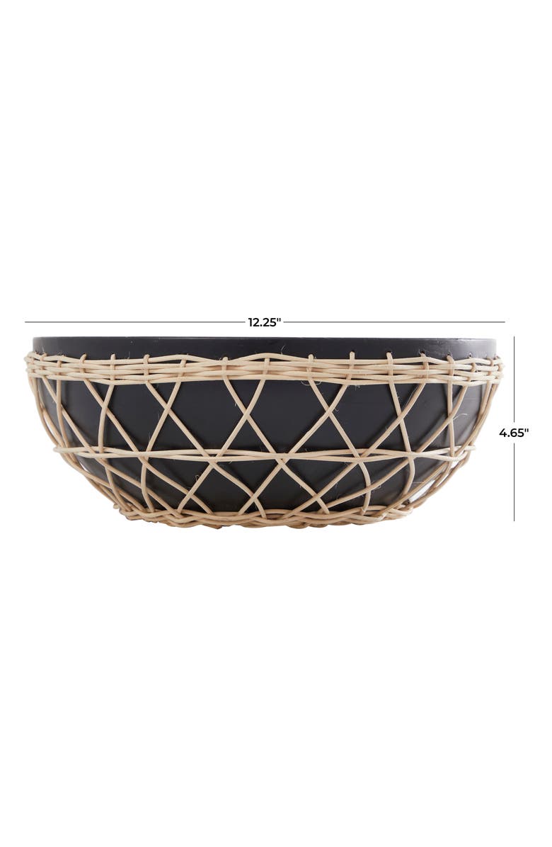 GINGER BIRCH STUDIO Decorative Wood Bowl, Alternate, color, Black