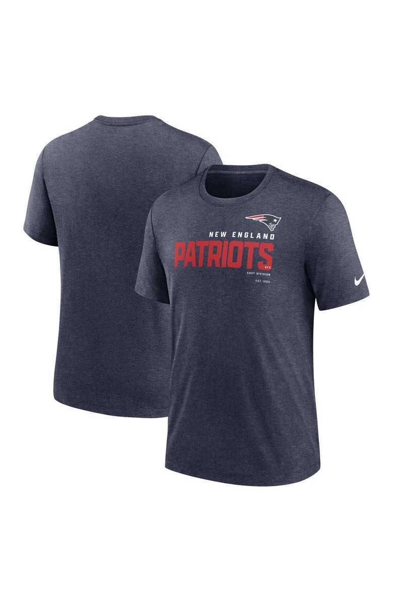 Nike Men's Nike Heather Navy New England Patriots Team Tri-Blend T-Shirt, Main, color, Heather Navy