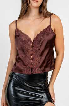 Lace Inset Satin Cami