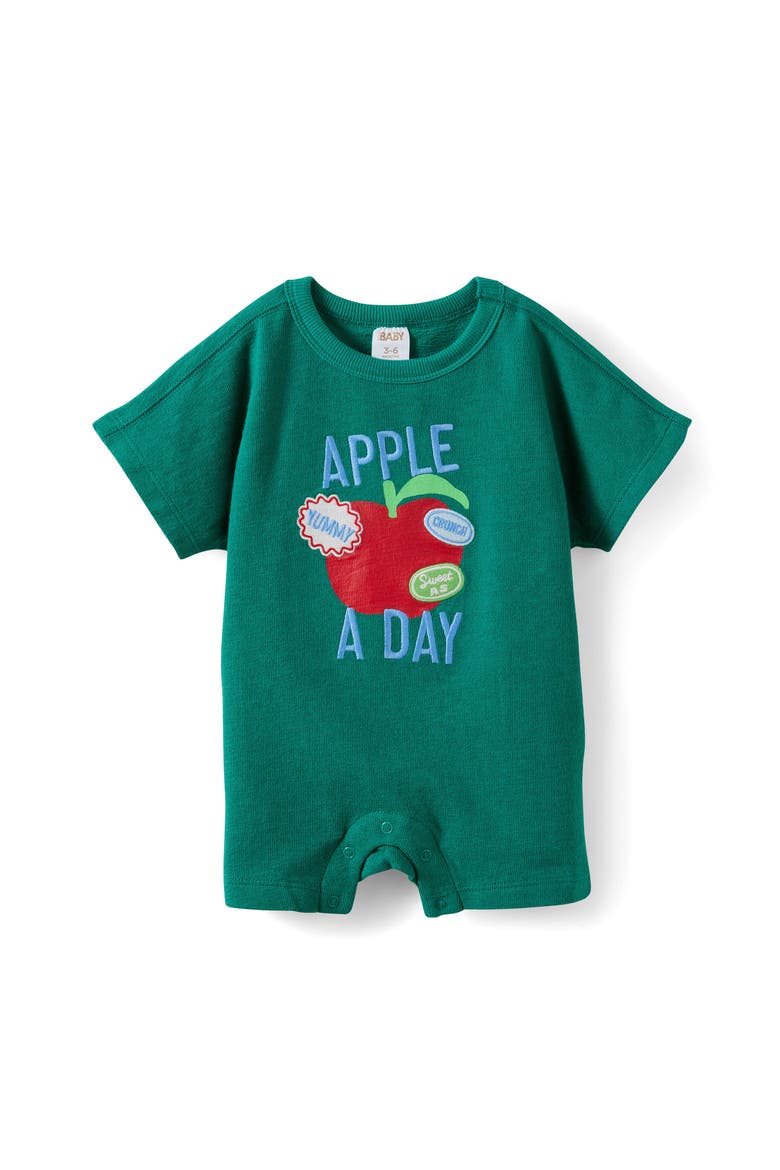 Tyla Knit Playsuit, Main, color, English Ivy Apple A Day