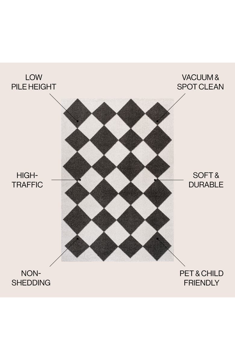 JONATHAN Y Draper Classic Geometric Diamond Pattern Area Rug, Alternate, color, White/Charcoal