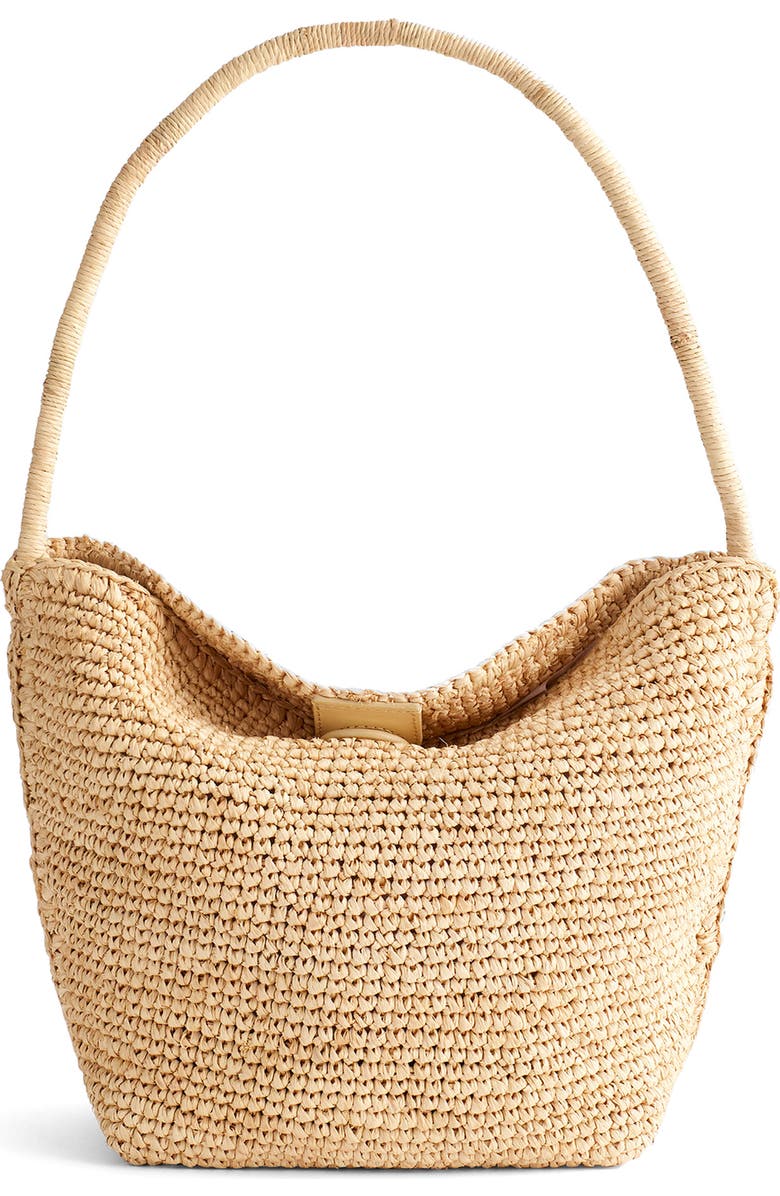 Madewell The Signature Woven Raffia Shoulder Bag, Main, color, Natural