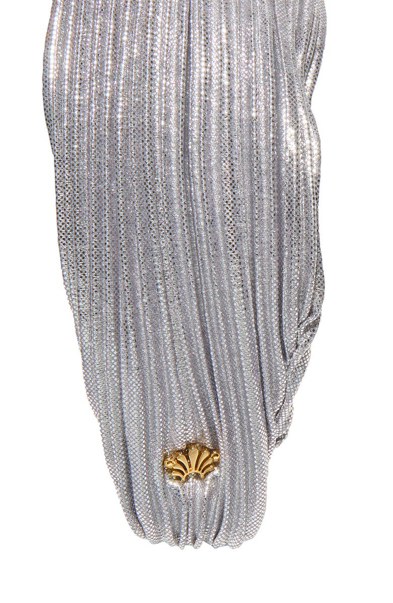 Lele Sadoughi Pleated Knotted Headband, Alternate, color, Antique Silver