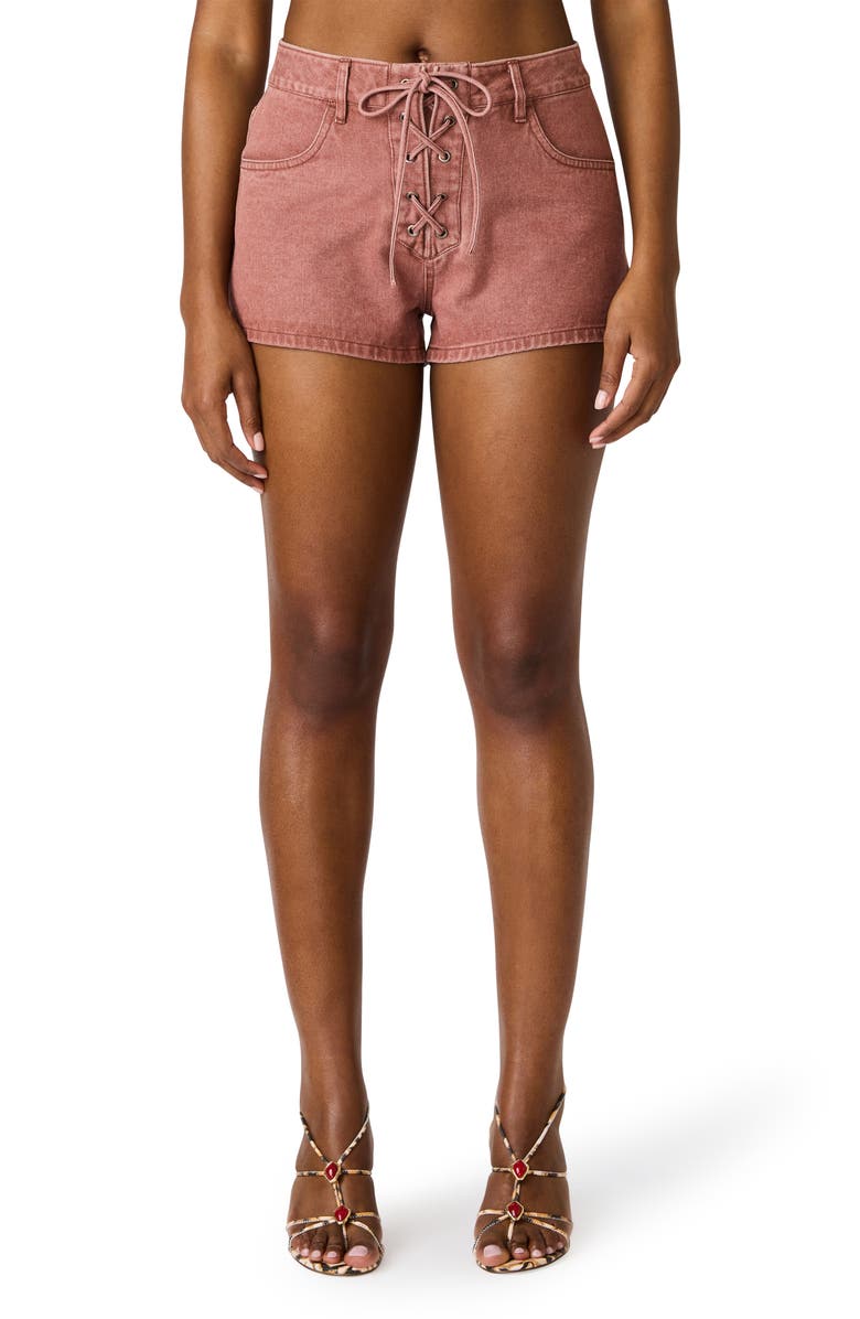 Steve Madden Callisto Denim Shorts, Main, color, Rust