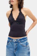 BDG Urban Outfitters Je T'aime Lace Trim Halter Top