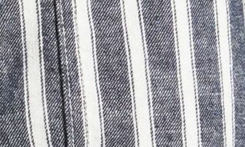 MADEWELL MADEWELL STRIPE PULL-ON LINEN & COTTON SHORTS 