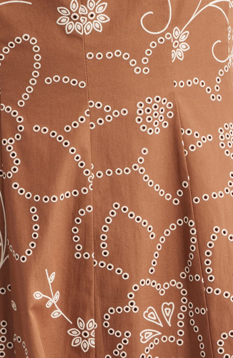 Sam Edelman Embroidery Print Cotton Dress, Alternate, color, Mocha