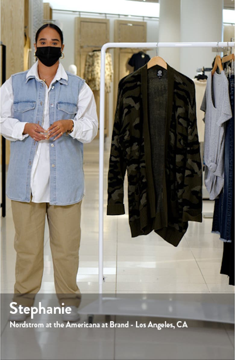 Camo Open Front Cardigan, sales video thumbnail