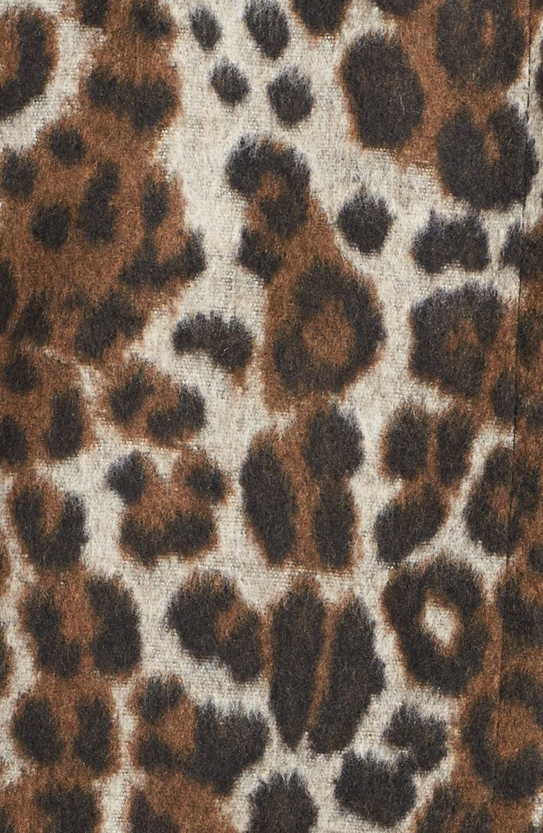 Ellen Tracy Leopard Print Car Coat, Alternate, color, 