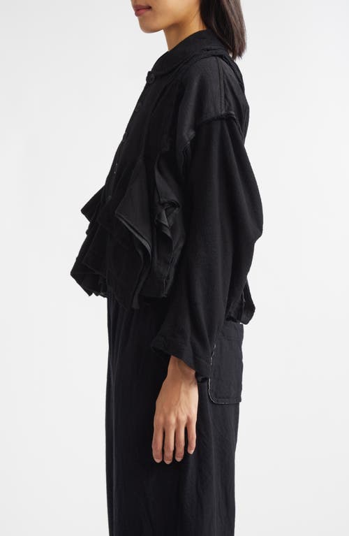 Tao Comme Des Garçons Deconstructed Garment Dyed Jacket In Black