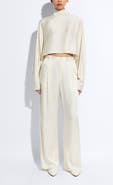 LAPOINTE Satin Relaxed Pleated Pant