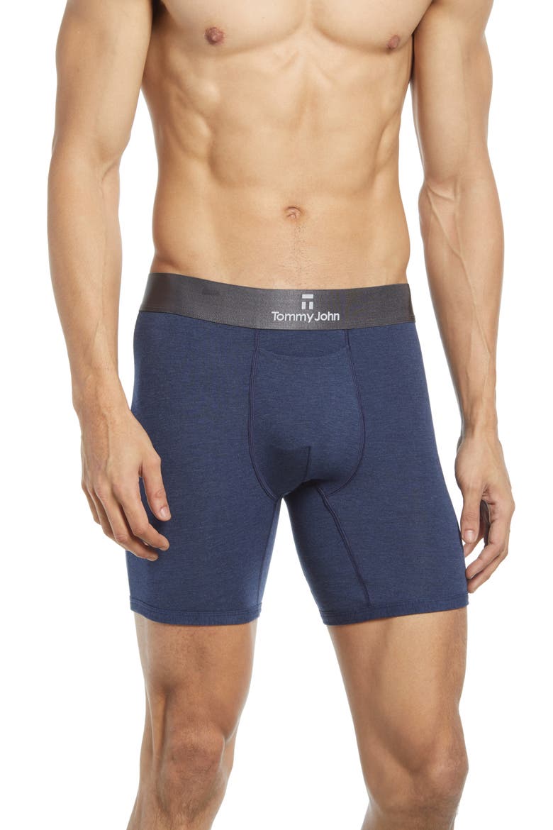Second Skin 6-Inch Boxer Briefs, Main, color, STRIPE MOUNTAIN DRESS BLUES
