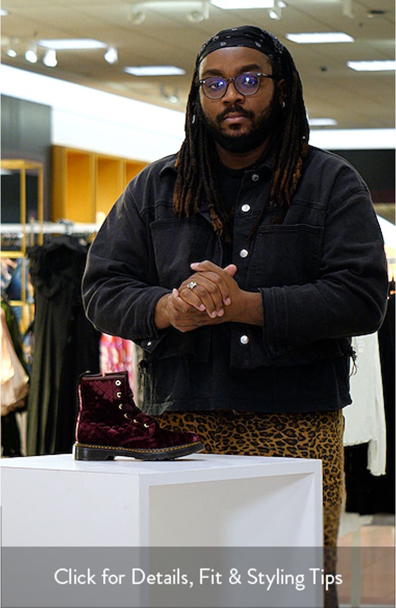 Kids' 1460 Quilted Velvet Boot, sales video thumbnail