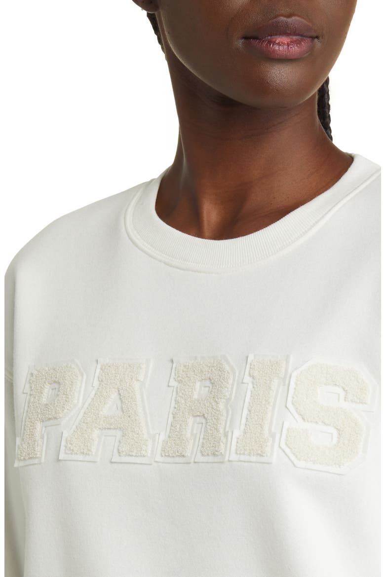 Paris Bouclé Patch Cotton Blend Sweatshirt, Alternate, color, NATURAL