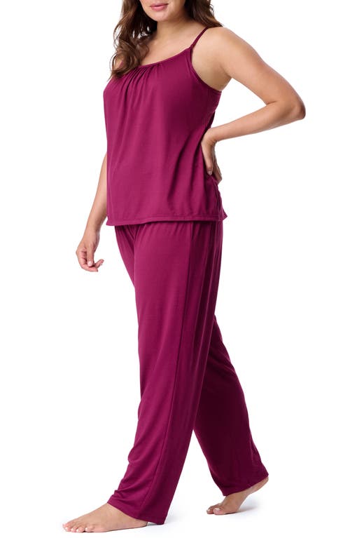 Motherhood Maternity Maternity Sleeveless Swing Nursing Cami With Foldover Waistband Pant Sleep Set In Brown