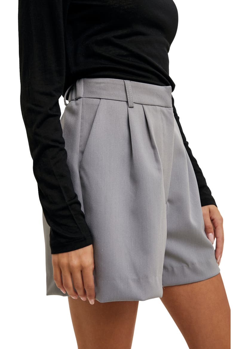 Pleat Twill Shorts, Alternate, color, GREY