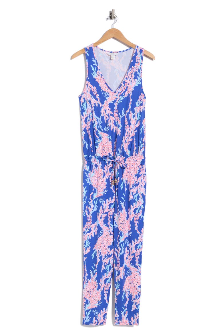 Paulina Sleeveless Jumpsuit, Alternate, color, BOREALIS BLUE SWIM ON OVER