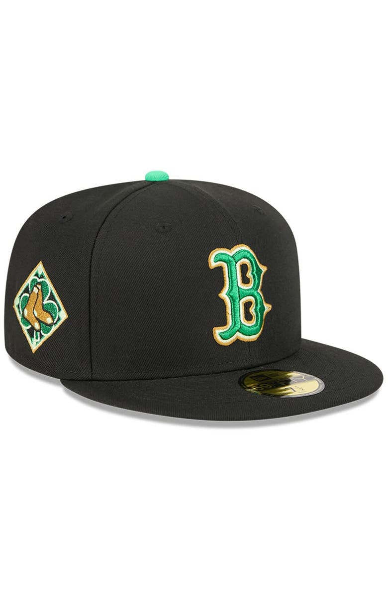 New Era Men's New Era  Black Boston Red Sox 2026 St. Patrick's Day 59FIFTY Fitted Hat, Main, color, 
