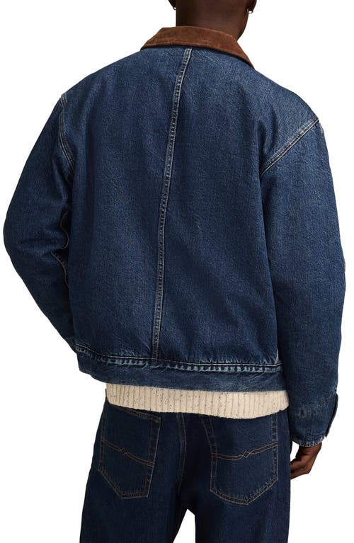Lucky Brand Corduroy Collar Denim Jacket In Blue