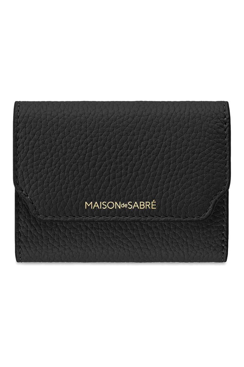 Leather Trifold Wallet, Main, color, Rouge Noir