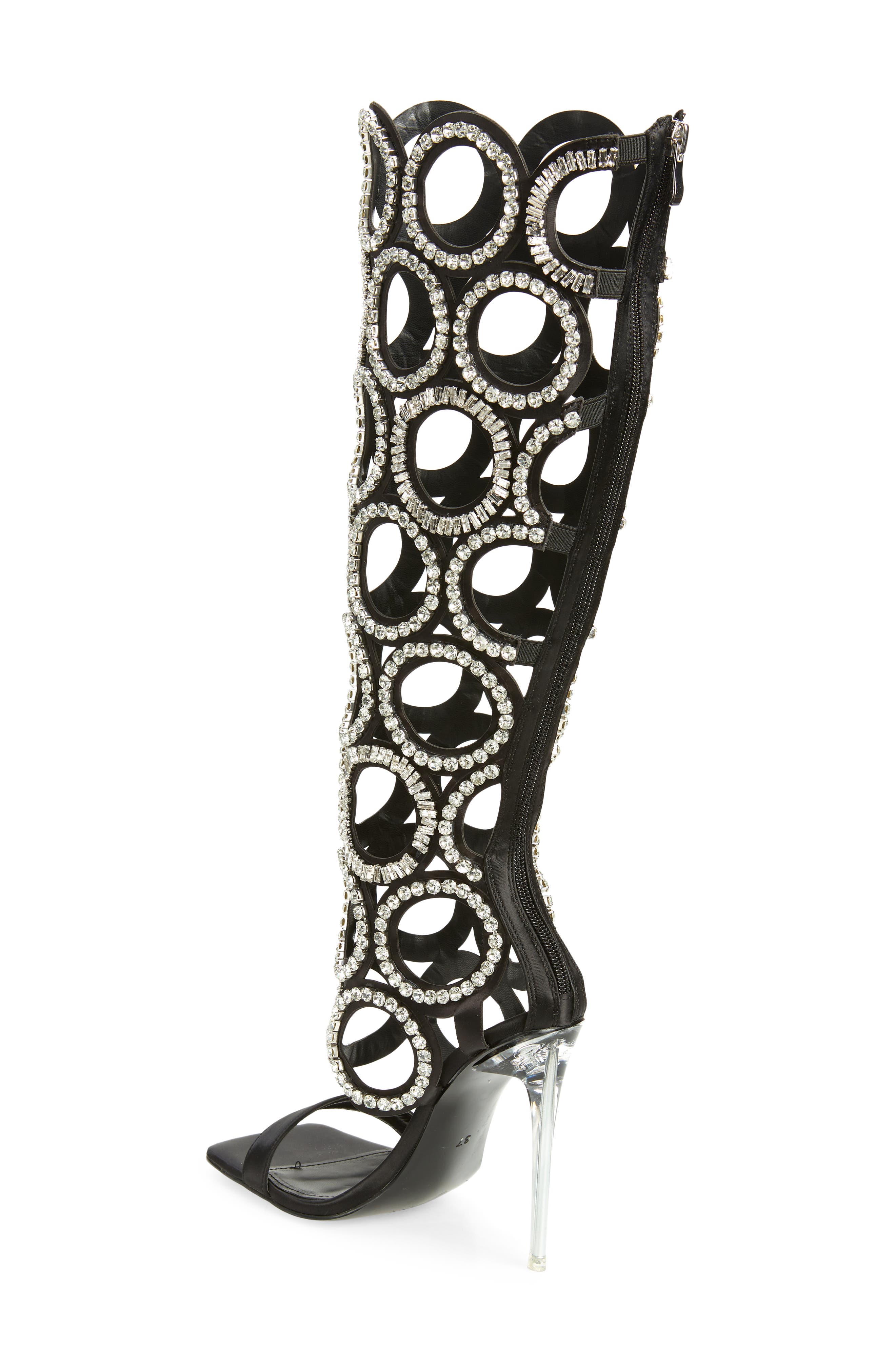 AZALEA WANG Stanton Crystal Beaded Cutout Shaft Boot, Alternate, color, 