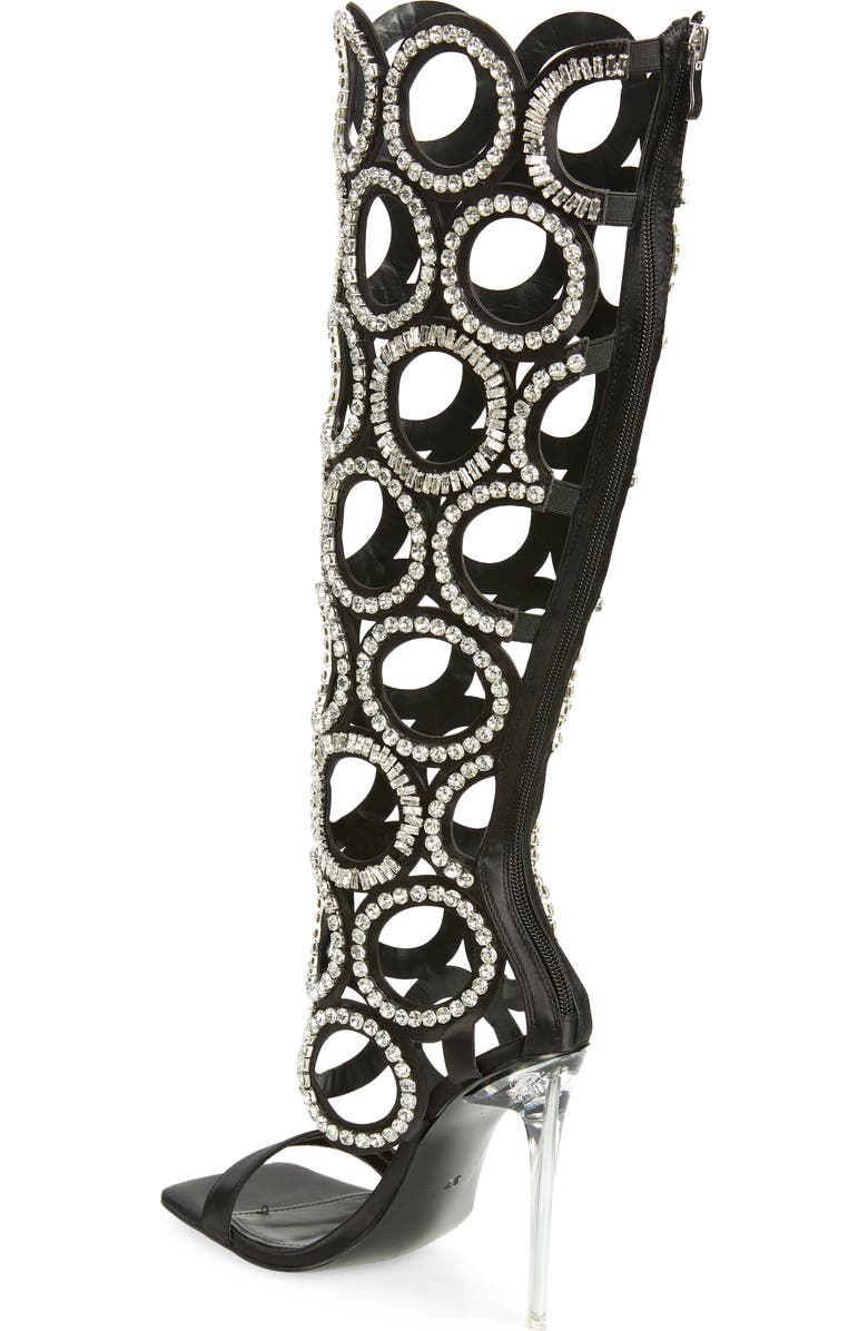 AZALEA WANG Stanton Crystal Beaded Cutout Shaft Boot, Alternate, color,