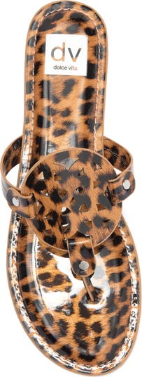 Gotie Laser Cut Studded Thong Sandal