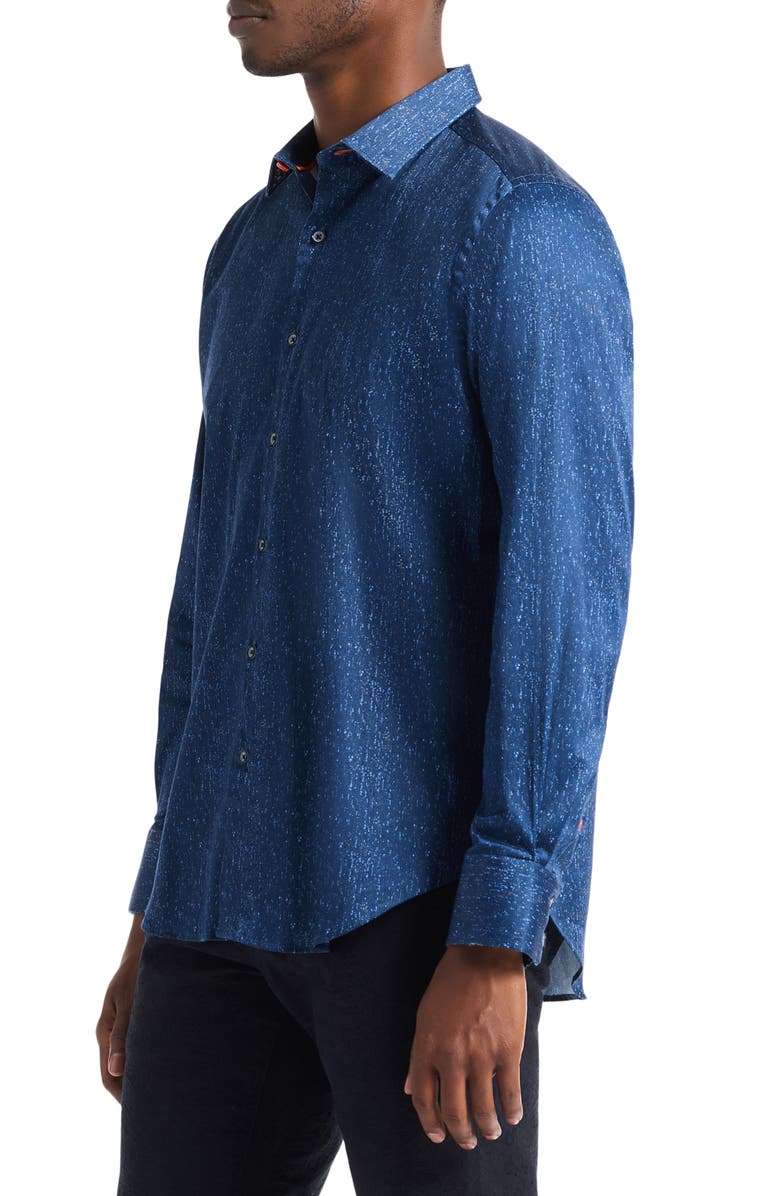 Robert Graham Berkley Long Sleeve Stretch Cotton Button-Up Shirt, Alternate, color, Navy