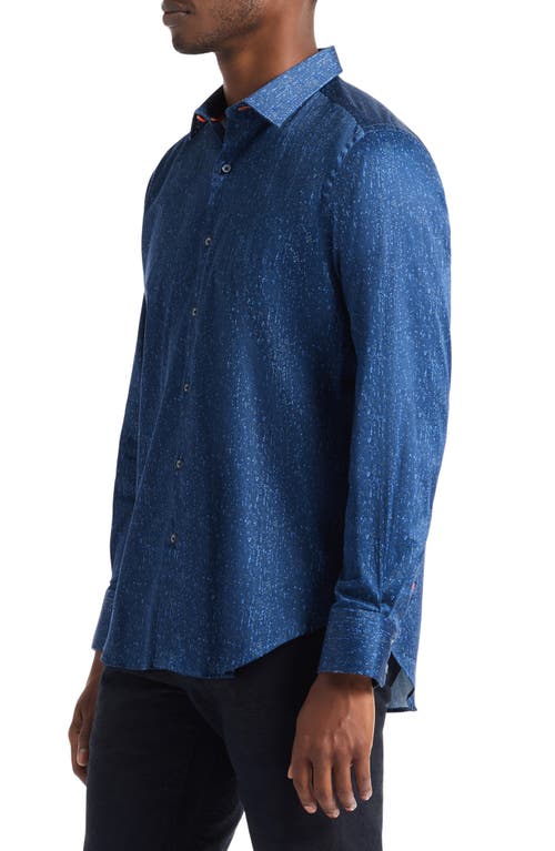 Robert Graham Berkley Long Sleeve Stretch Cotton Button-up Shirt In Blue