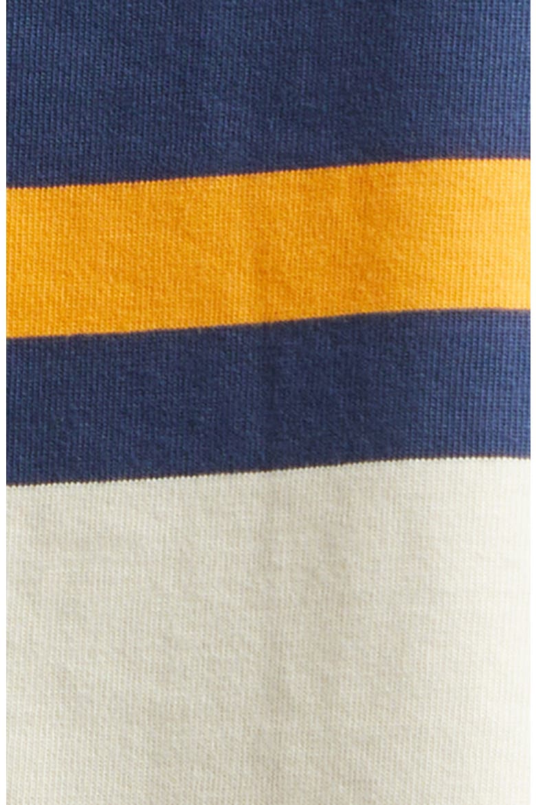 Stripe Quarter Zip Cotton Rugby Shirt, Alternate, color, ECRU NAVY YELLOW