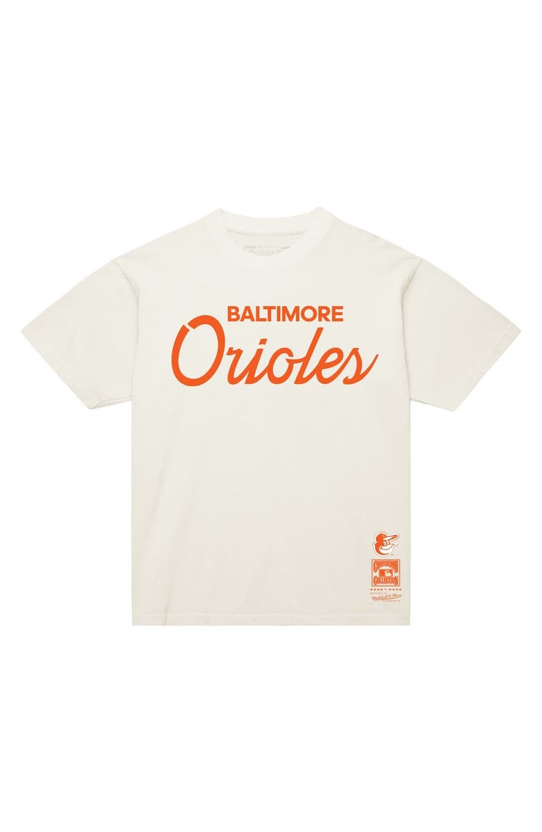 Mitchell & Ness Men's Mitchell & Ness Cream Baltimore Orioles Vintage Script T-Shirt, Alternate, color, Cream
