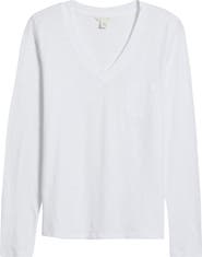 Caslon® Long Sleeve V-Neck T-Shirt