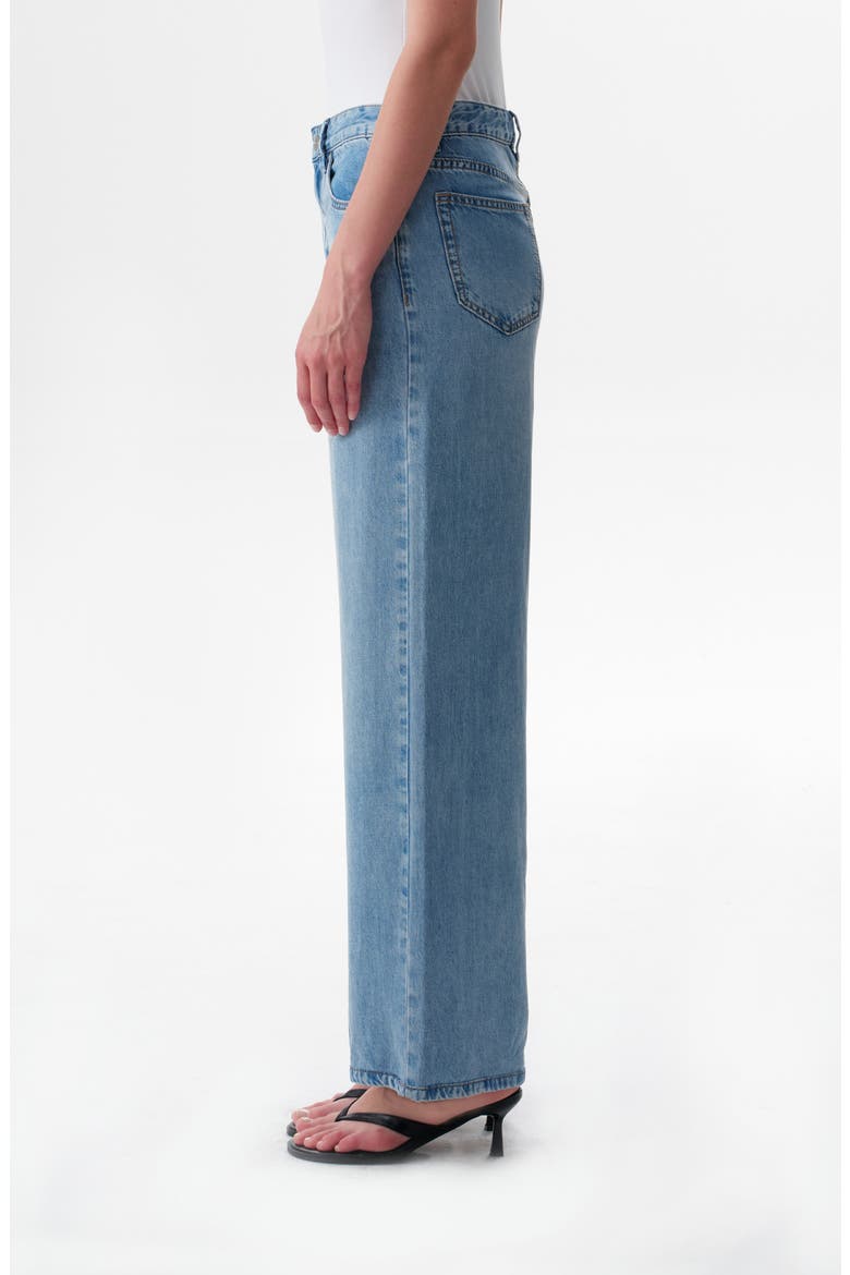 High Waist Wide Leg Jeans, Alternate, color, MISTRAL