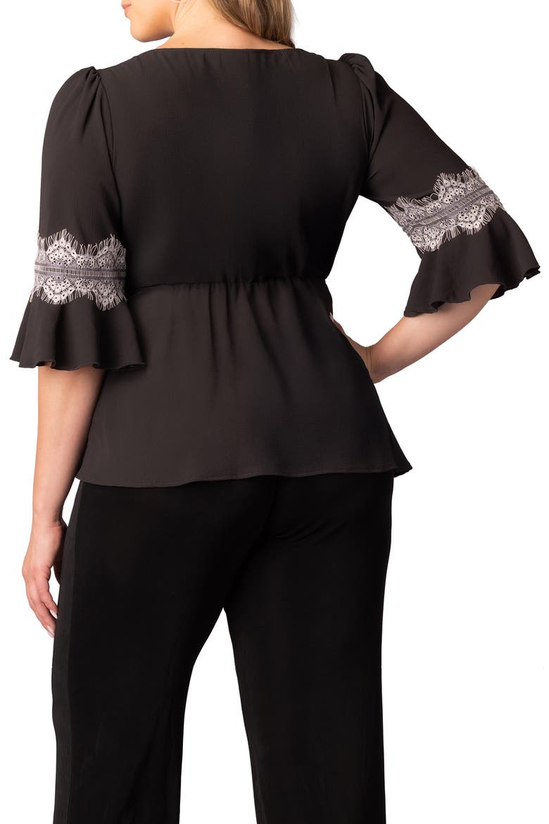Chateau Lace Peplum Top, Alternate, color, BLACK NOIR