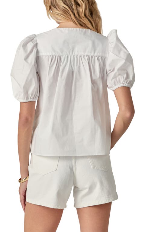 English Factory Rickrack Trim Tie Front Cotton Top